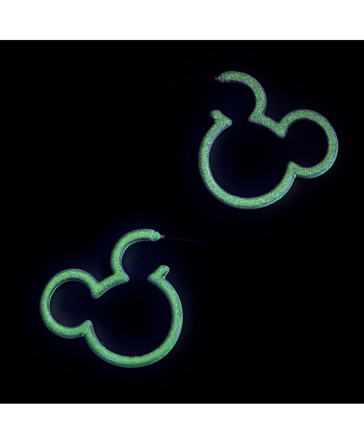 Shop Baublebar Women's  Mickey Mouse Glow-in-the-dark Hoop Earrings In White
