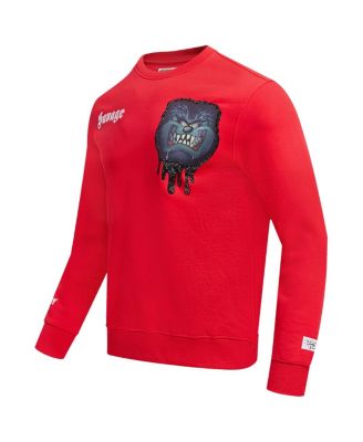 Men's and Women's Red Looney Tunes Taz Savage Horror Pullover Sweatshirt