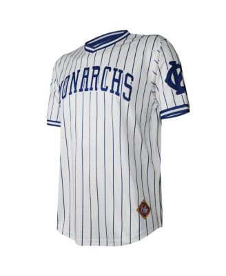Men's White Distressed Kansas City Monarchs V-Neck Jersey