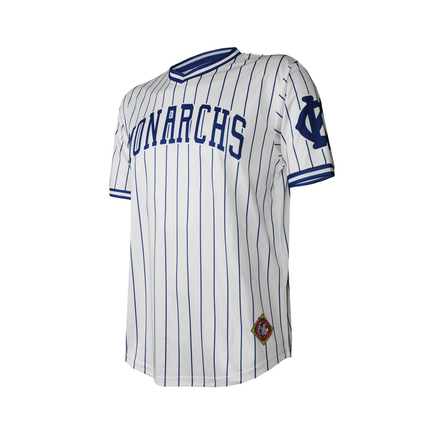 Мужской топ Stitches White Distressed Kansas City Monarchs V-Neck Jersey — фото 2