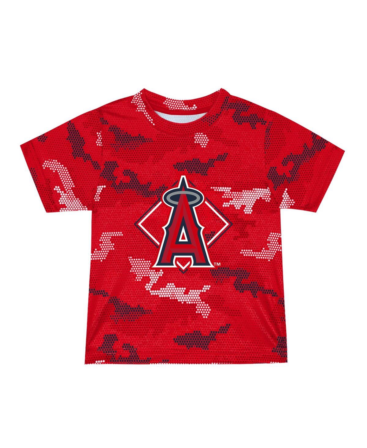 Toddler Boys and Girls FanaticsLos Angeles Angels Field Ball T-shirt and Shorts Set - Red