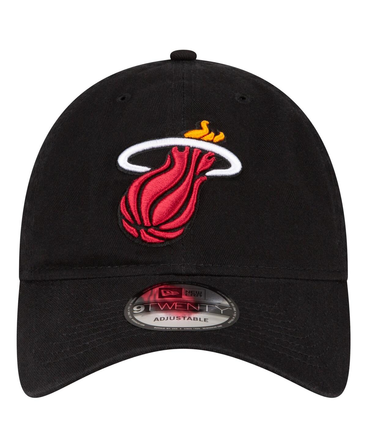New Era Men's Black Miami Heat Official Team Color 9twenty Adjustable Hat In Black