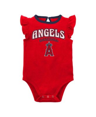 Baby Boys and Girls Red, Heather Gray Los Angeles Angels Little Fan Two-Pack Bodysuit Set