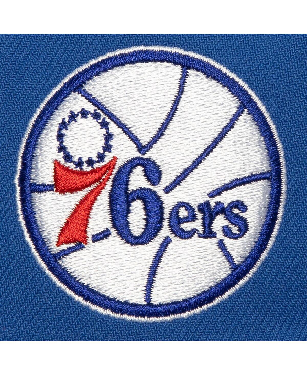 Men's Mitchell & Ness Royal Philadelphia 76ers Retro Sport Colorblock Script Snapback Hat - Royal