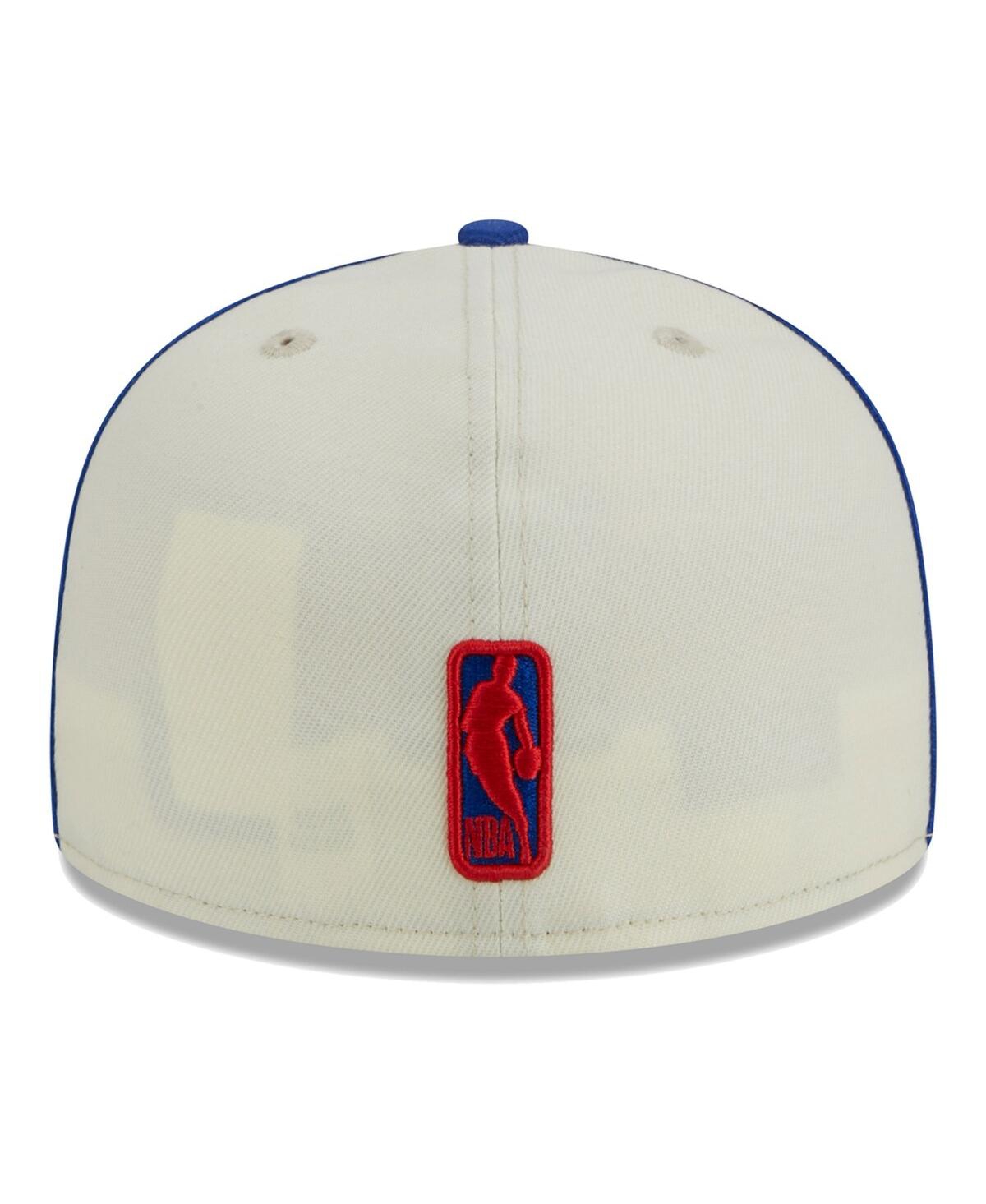 Men's New Era Blue Detroit Pistons Piping 2-Tone 59FIFTY Fitted Hat - Blue