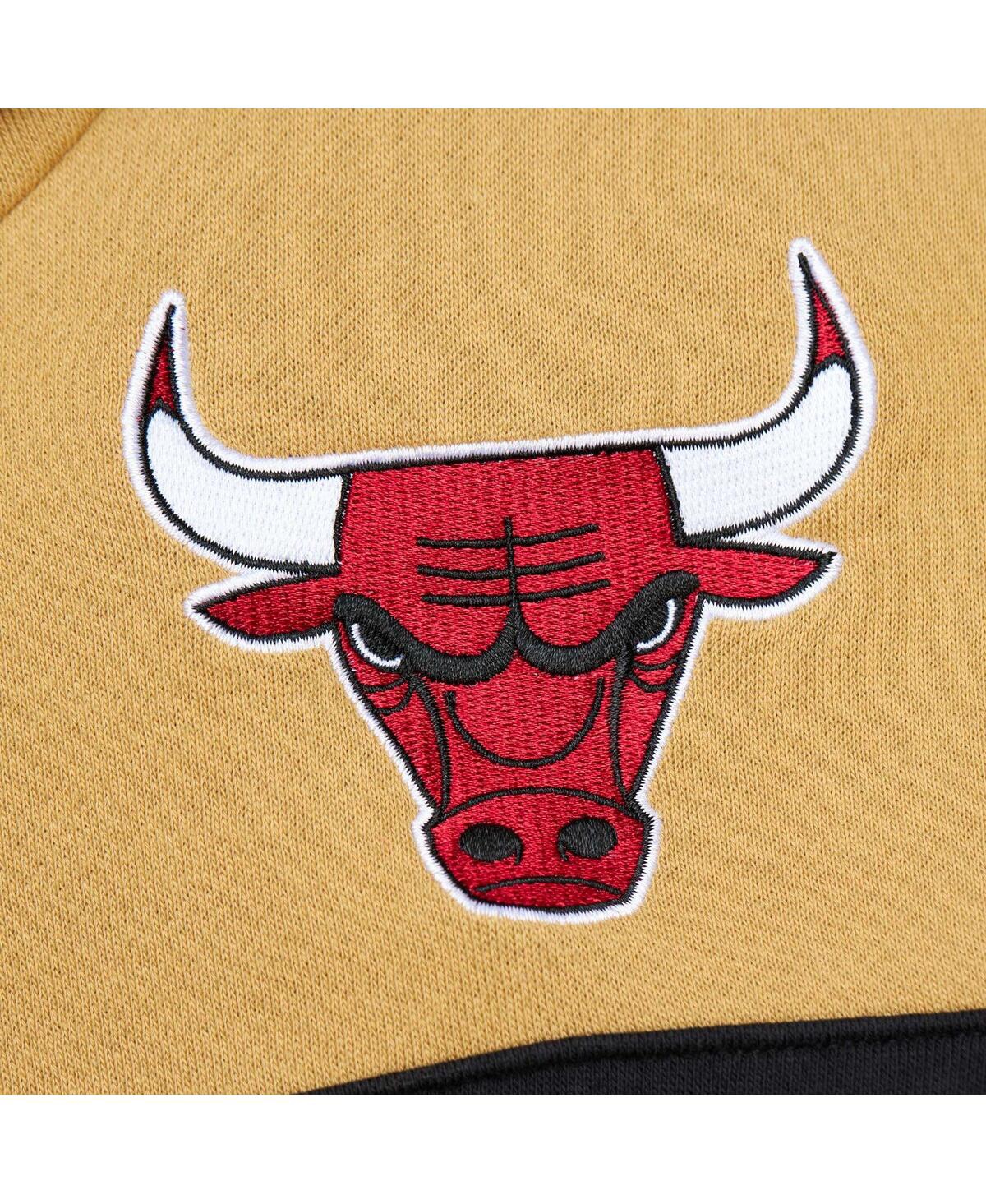 Shop Mitchell & Ness Men's  Red, Gold Chicago Bulls Head Coach Pullover Hoodie In Red,gold