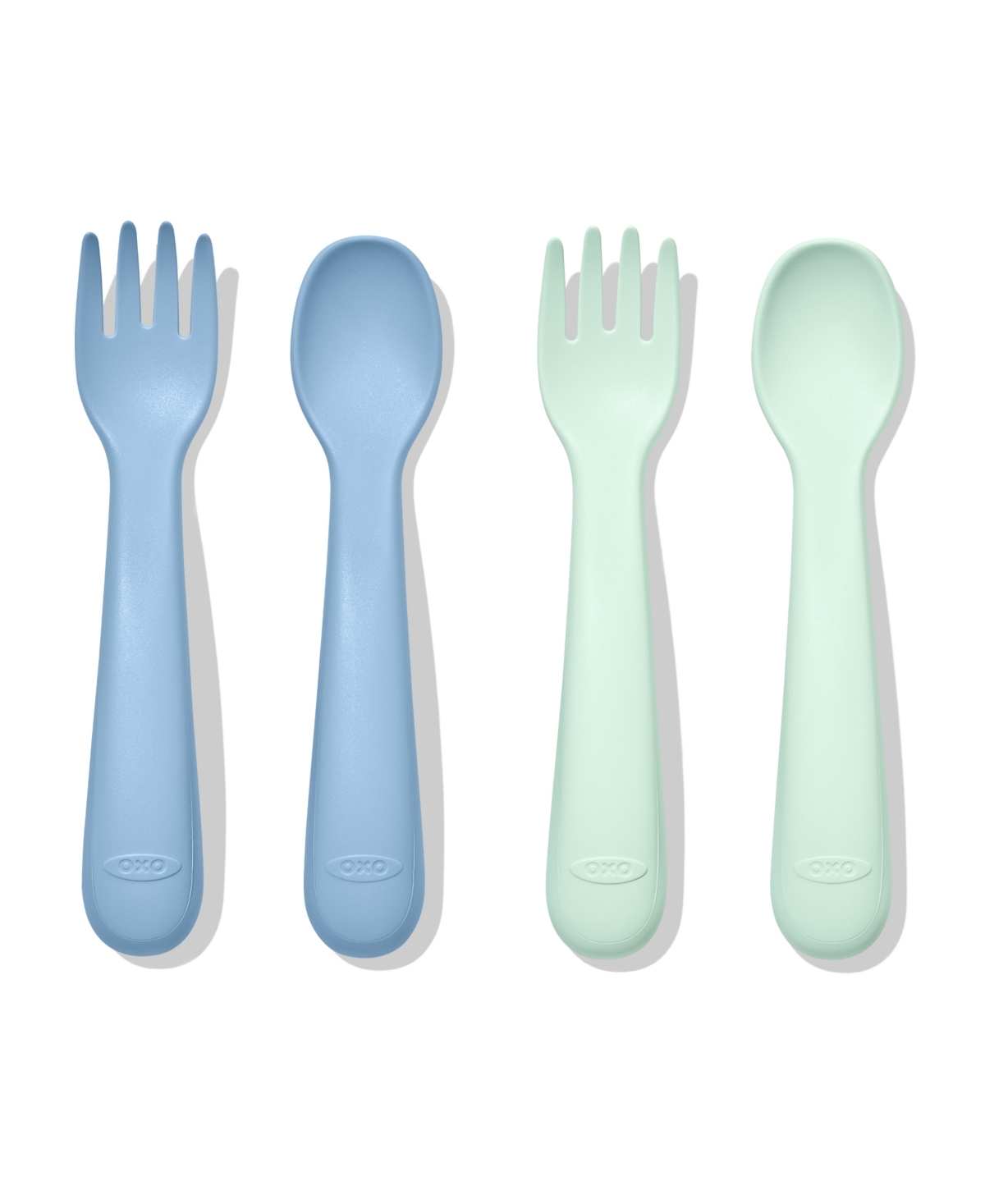 Shop Oxo Tot 2 Pc Plastic Fork Spoon Set In Opal And Dusk