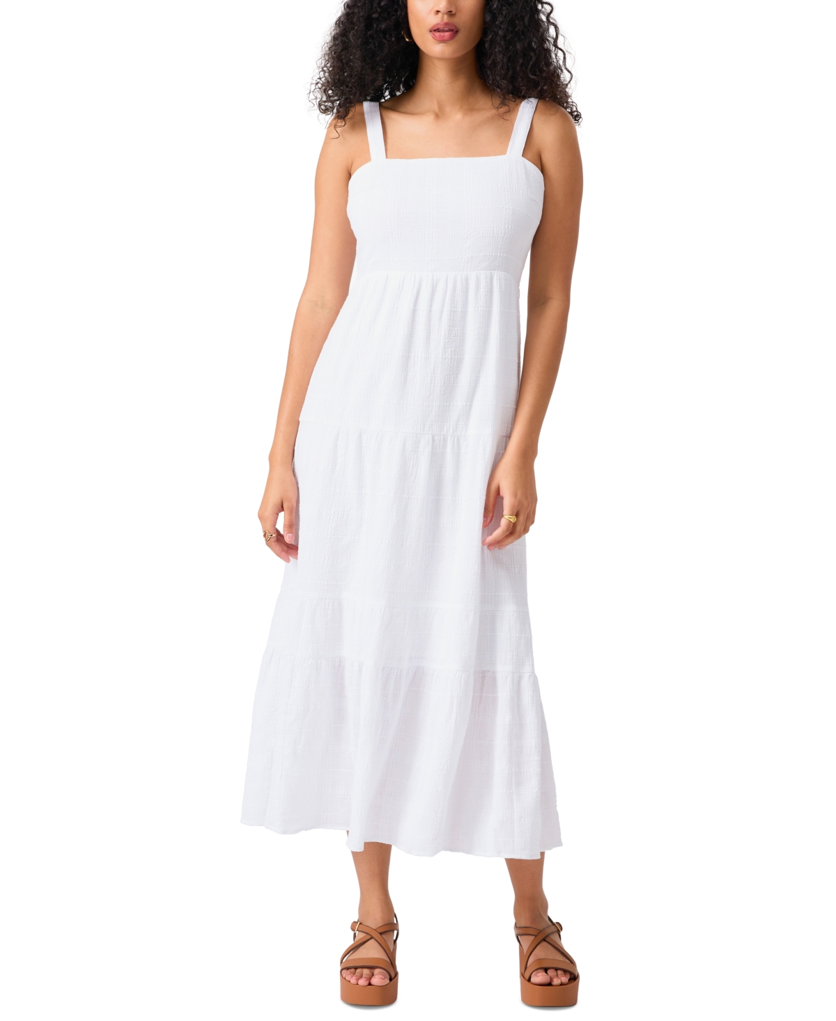 Shop Sanctuary Women's Watching Sunset Cotton Tiered Maxi Dress In White