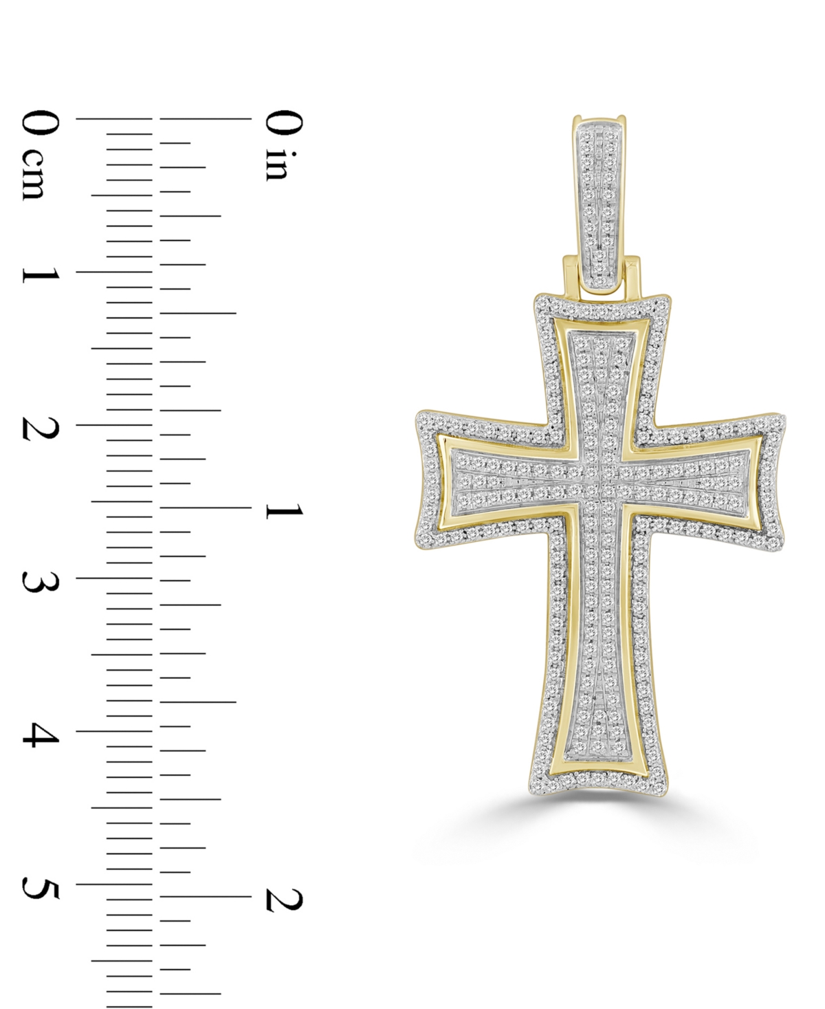 Men's Diamond Pave Flared Cross Pendant (1/2 ct. t.w.) in 10k Gold