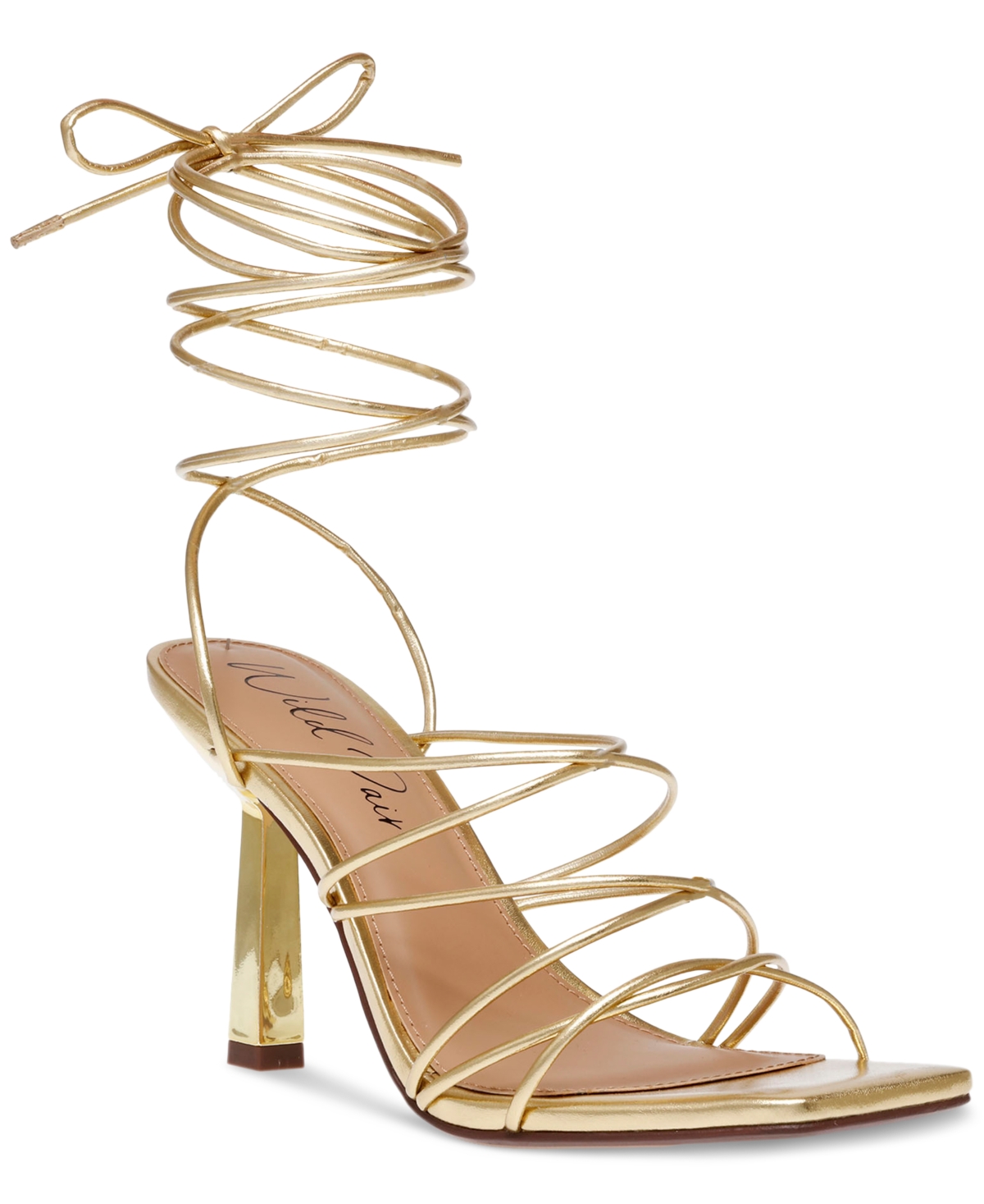 Wild Pair Eross Lace-up Dress Sandals, Created For Macy's In Gold