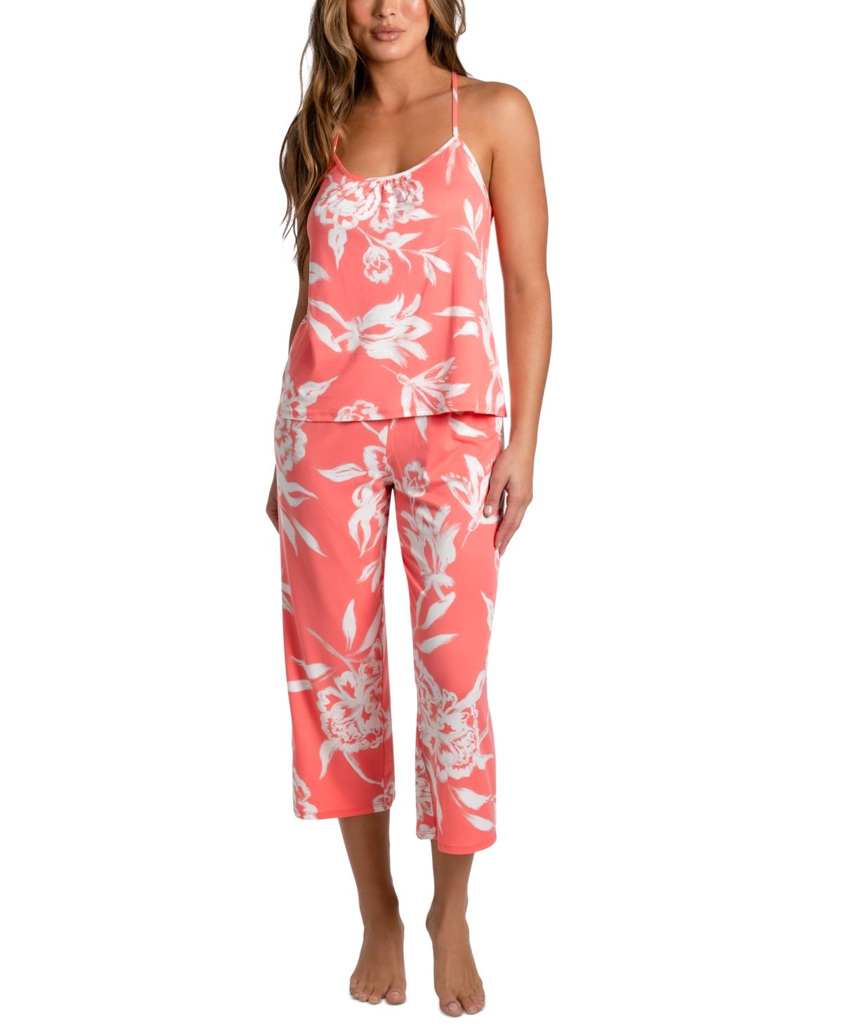 Women's 2-Pc. Cropped Pajamas Set - Coral