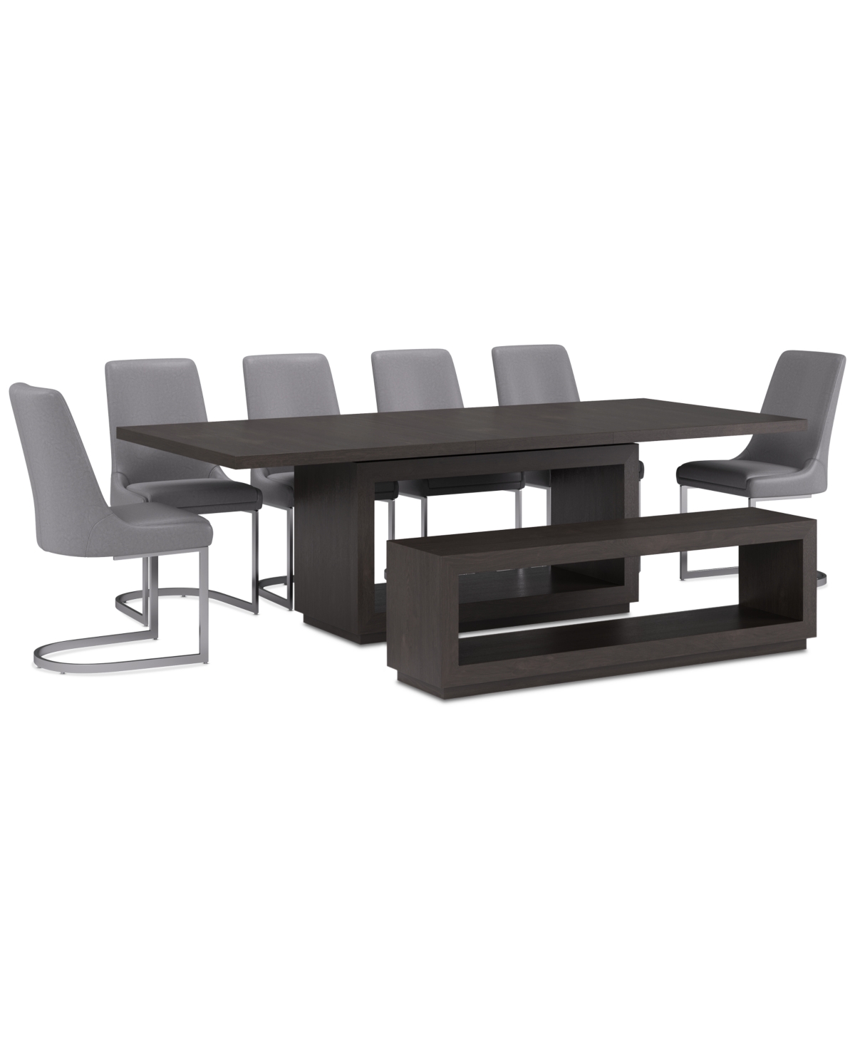 Tivie 8 Pc Dining Set (Rectangular Table + 6 Chairs + Bench), Created for Macy's