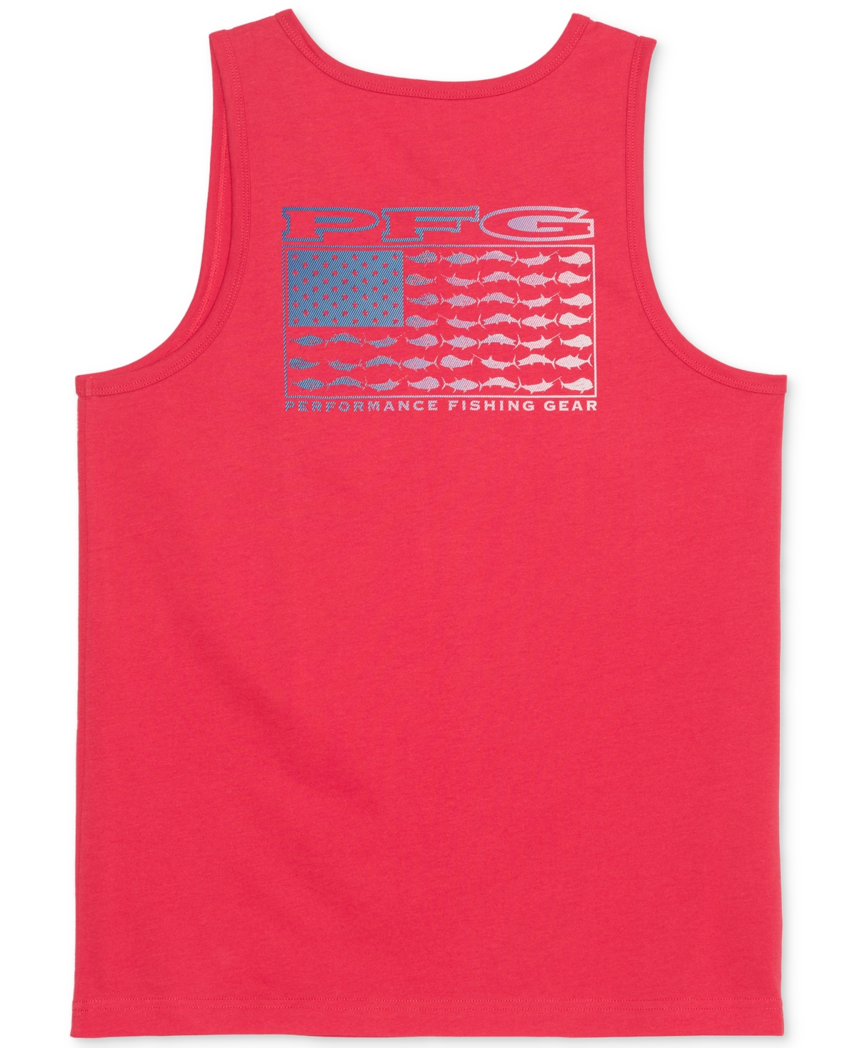 Columbia Men's Pfg Flag Graphic Tank Top In Sunset Red