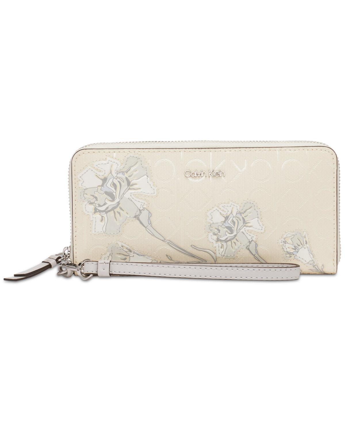 Calvin Klein Audrey Floral Signature Boxed Wallet In Cream Multi