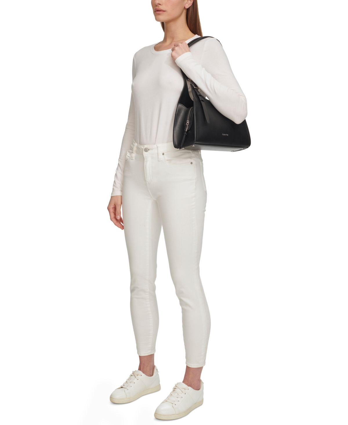 Shop Calvin Klein Quill Shoulder Bag In Flint