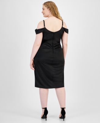Trendy Plus Size Off-Shoulder Spaghetti-Strap Dress