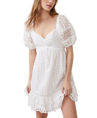 French Connection Women's Alissa Eyelet A-Line Dress - Macy's