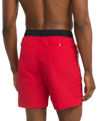 Men's Long Drawstring Flag 7 Swim Trunks