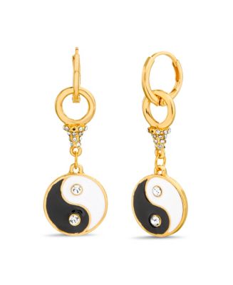 Yin Yang Huggie Earrings - Gold main image 1