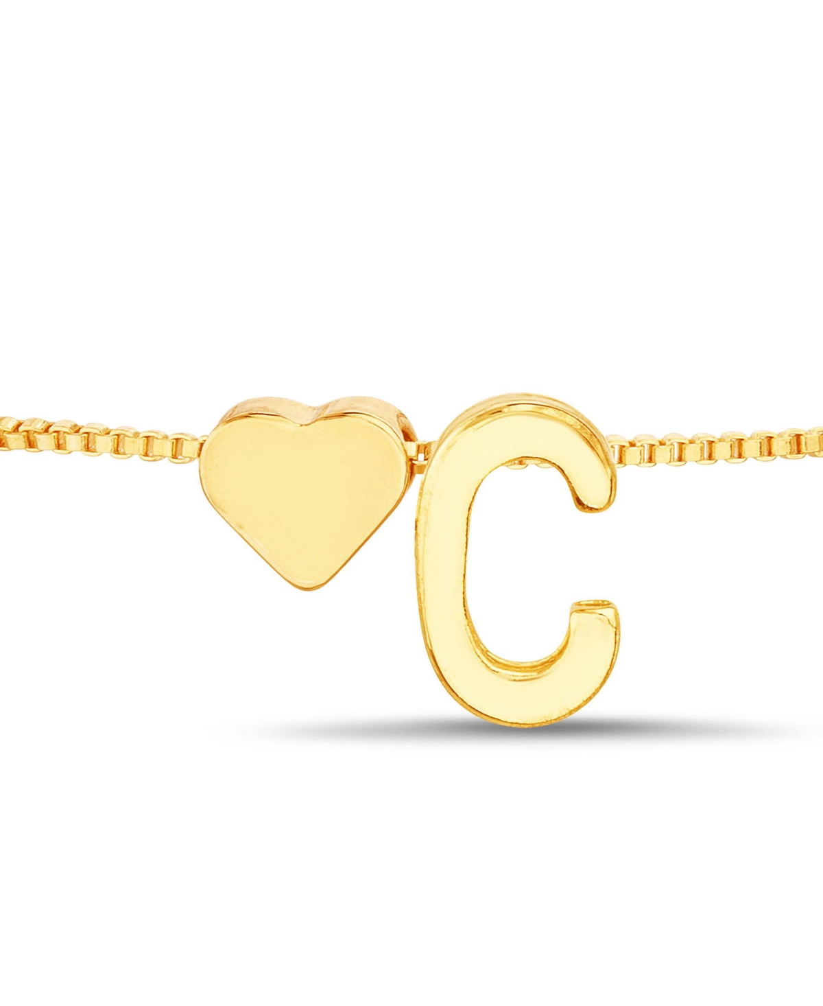 kensie Gold-Tone Letter Initial and Heart Bracelet - C