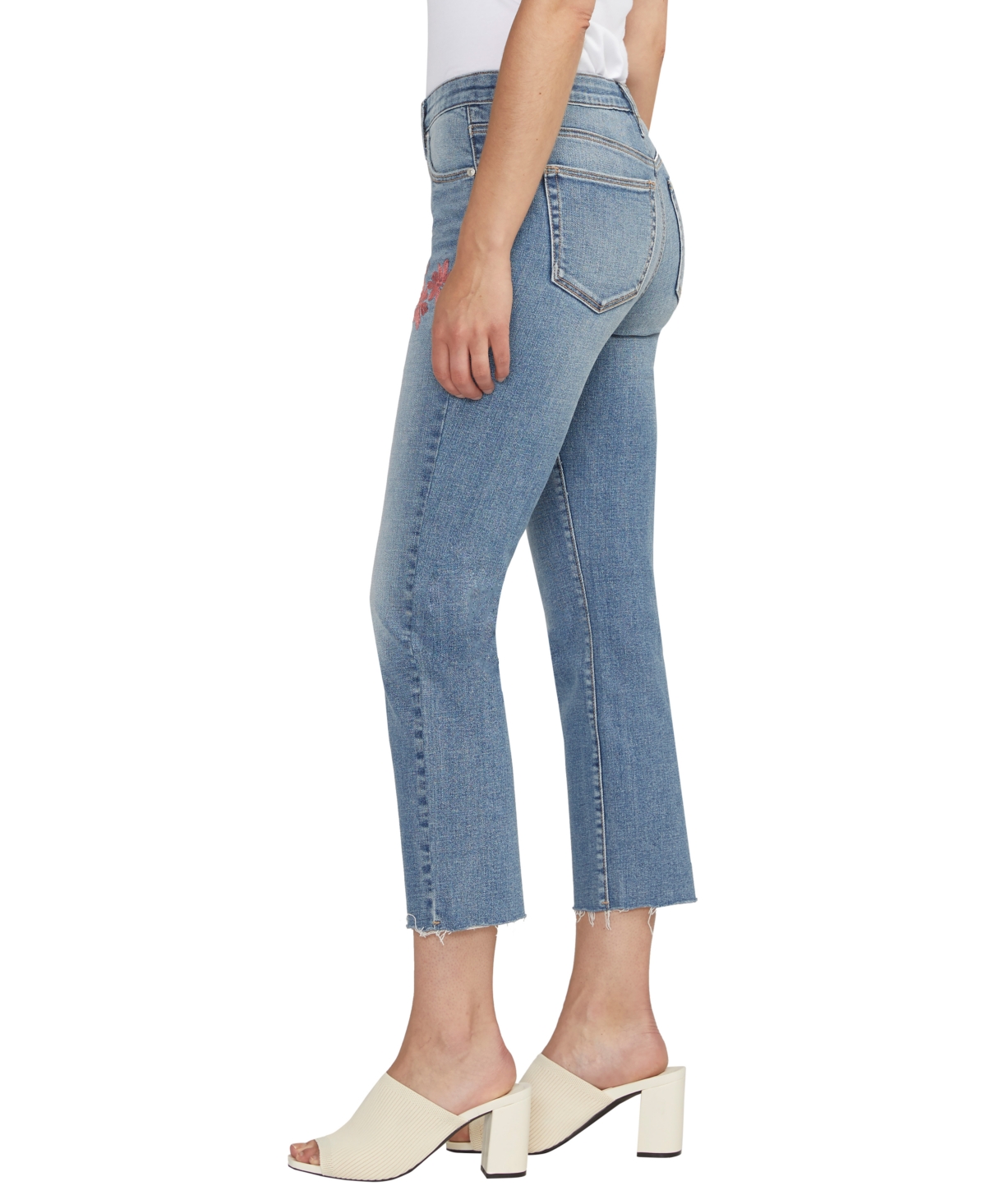 Shop Jag Women's Ruby Mid Rise Straight Cropped Jeans In Olympus Blue
