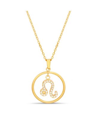 Gold-Tone Dangle Round Initial Pendant Necklace