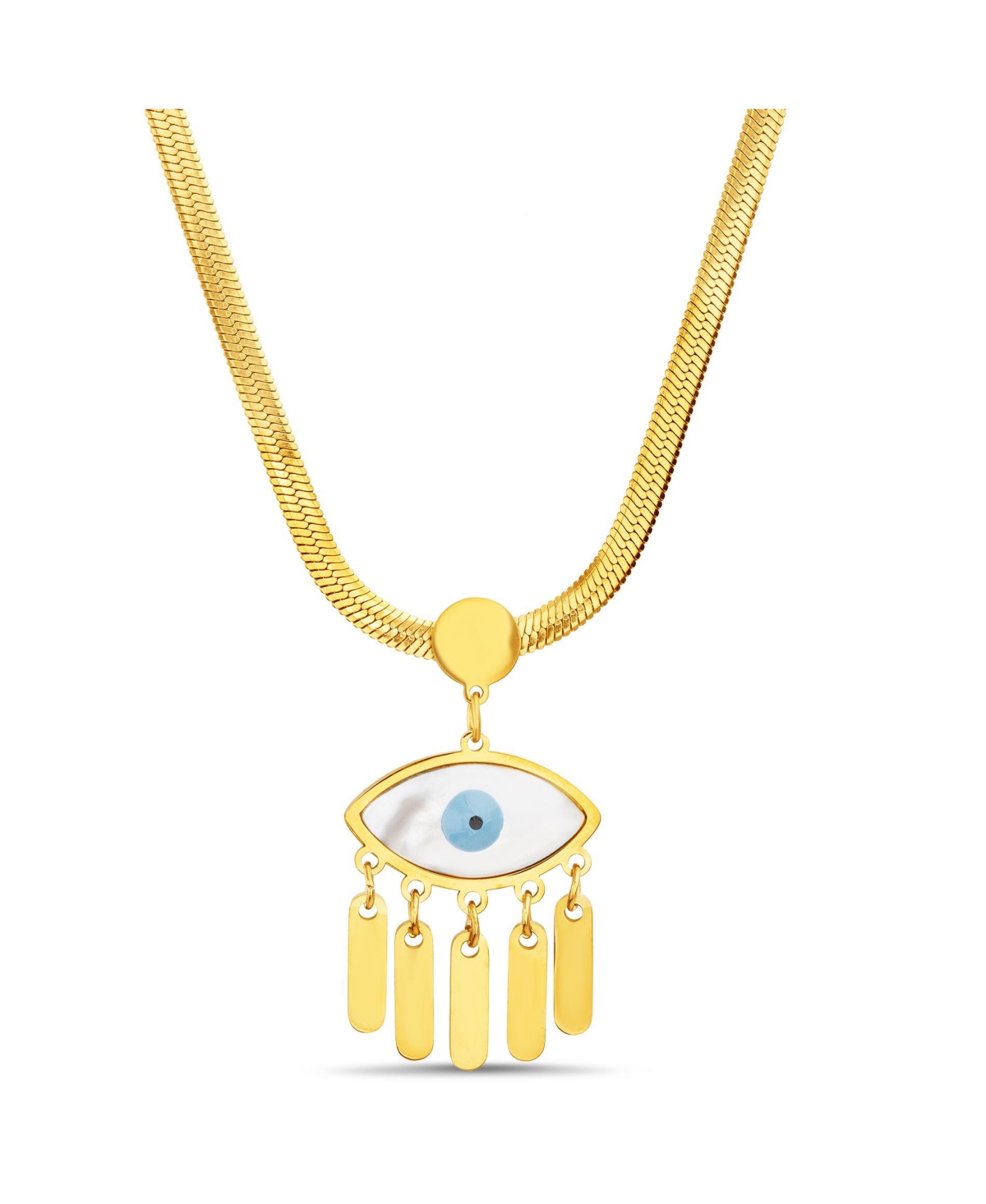 Shop Kensie Gold-tone Evil Eye Dangle Pendant Necklace