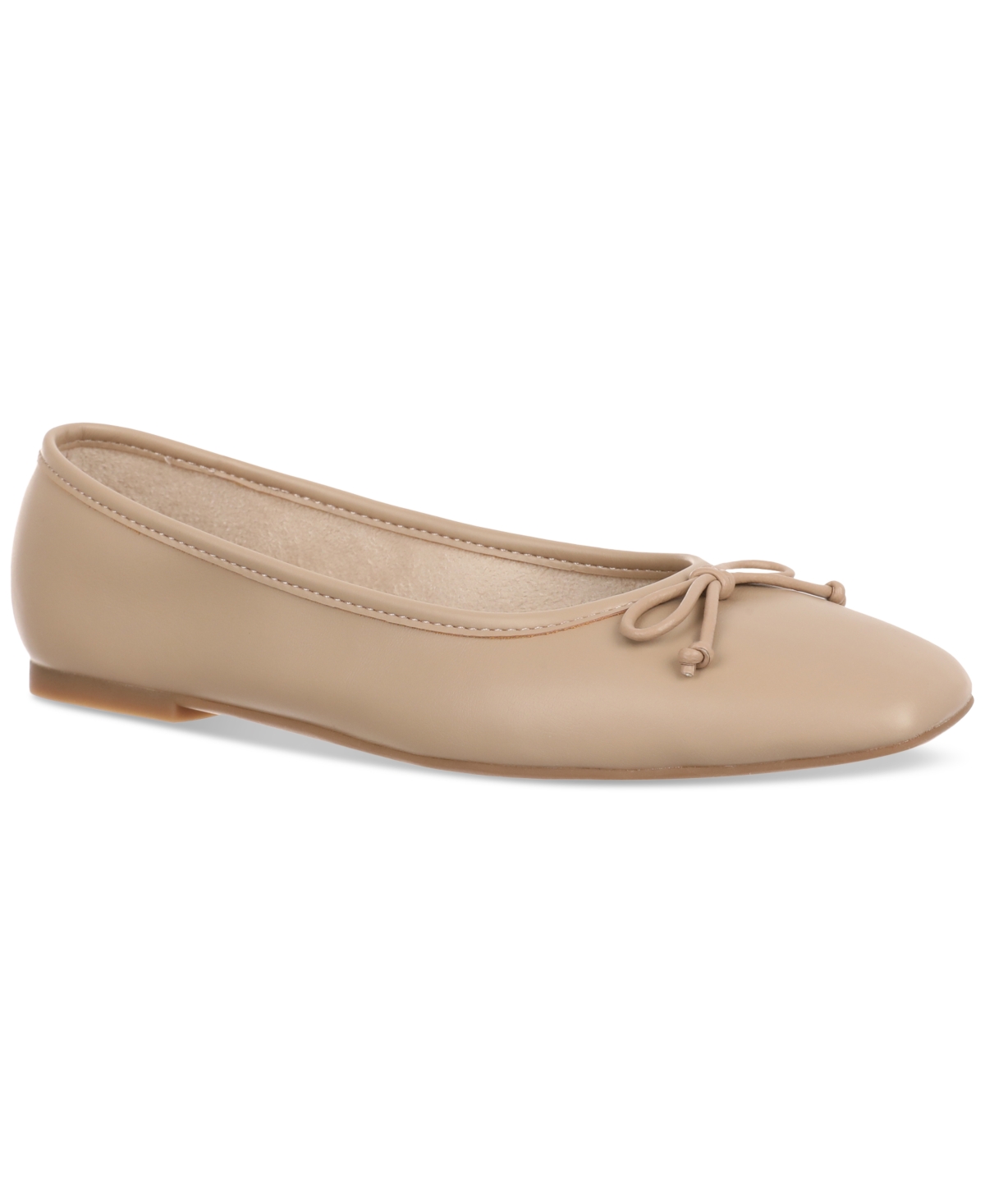 On 34th Women's Naomie Ballet Flats, Created For Macy's In Nude Smooth