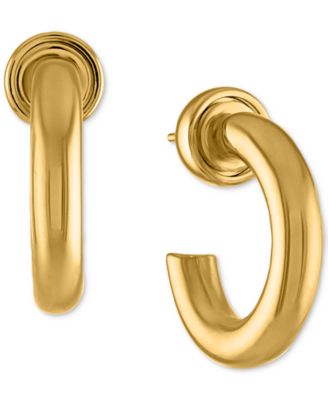 18k Gold-Plated Medium C-Hoop Earrings, 1.18"