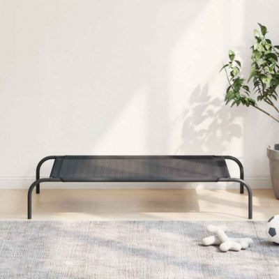 Dog Bed Black 30% Polyester, 70% PVC, Powder-Coated Steel Large