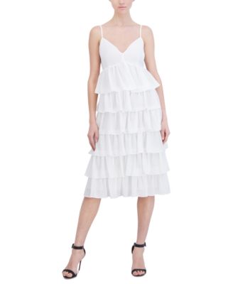 BCBG NEW YORK Women s V Neck Tiered Sleeveless A Line Dress Macy s