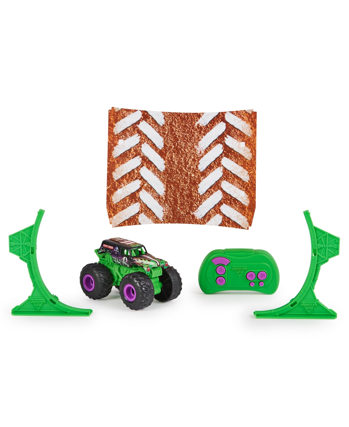 Monster Jam Kids' , Grave Digger Remote Control Monster Truck 1:64 Scale, Includes Ramp, Rc Cars In Multi-color