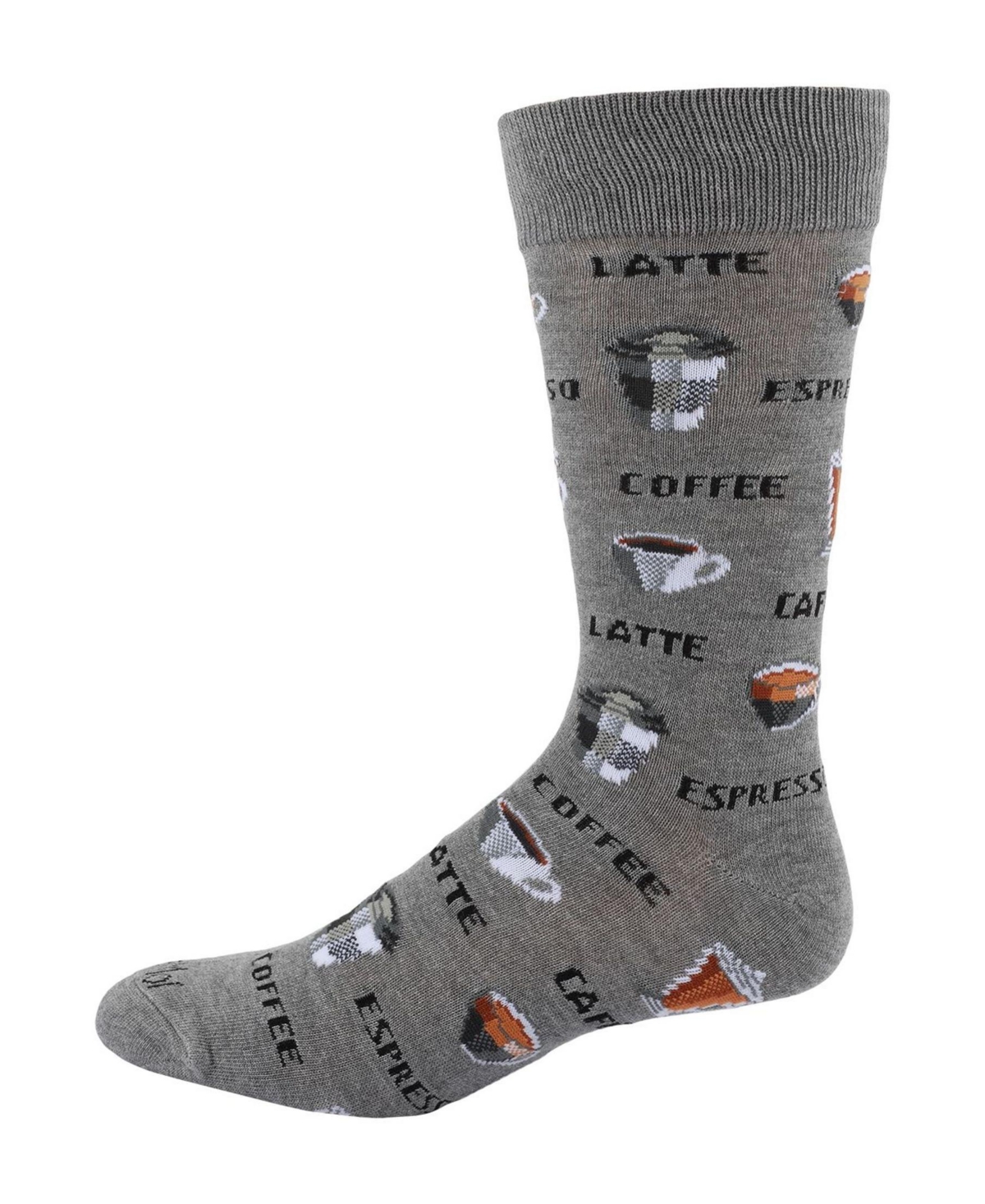 Men's Coffee Time Novelty Crew Socks - Med Gray Heather