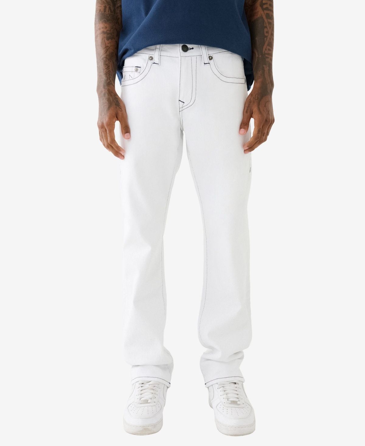 Shop True Religion Men's Ricky Straight Jeans In Optic White
