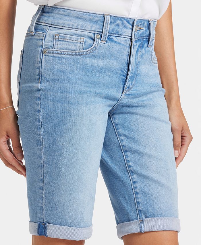 Clearance Nydj Briella Shorts Factory Sale Nydj Womens Briella Roll Cuff Jean Long Slimming Denim Shorts