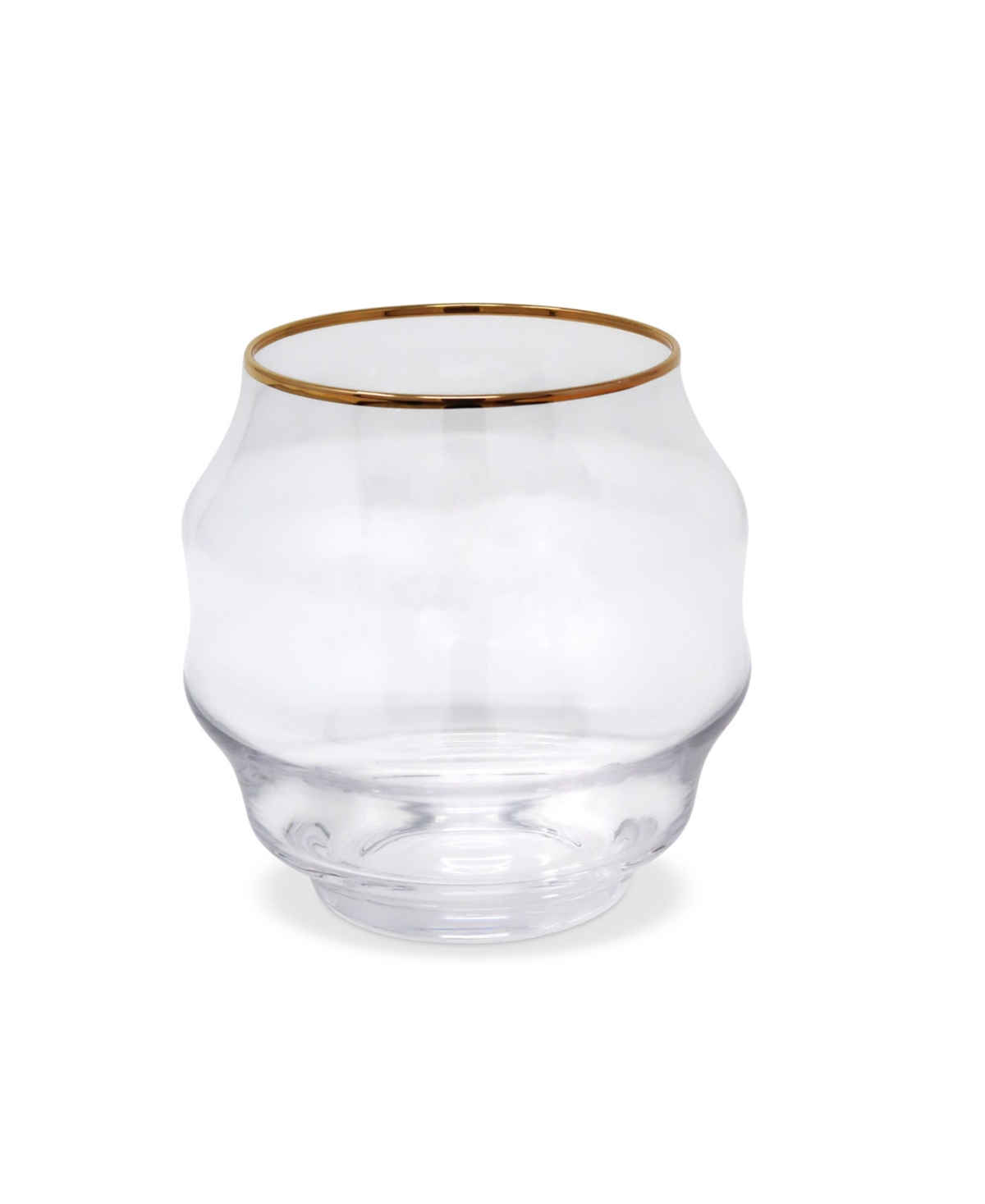 Vivience Rippled Dof Glasses, Set Of 6 In Clear,gold