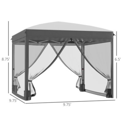 Pop Up Canopy Tent with Netting and Bags, 10' x 10',