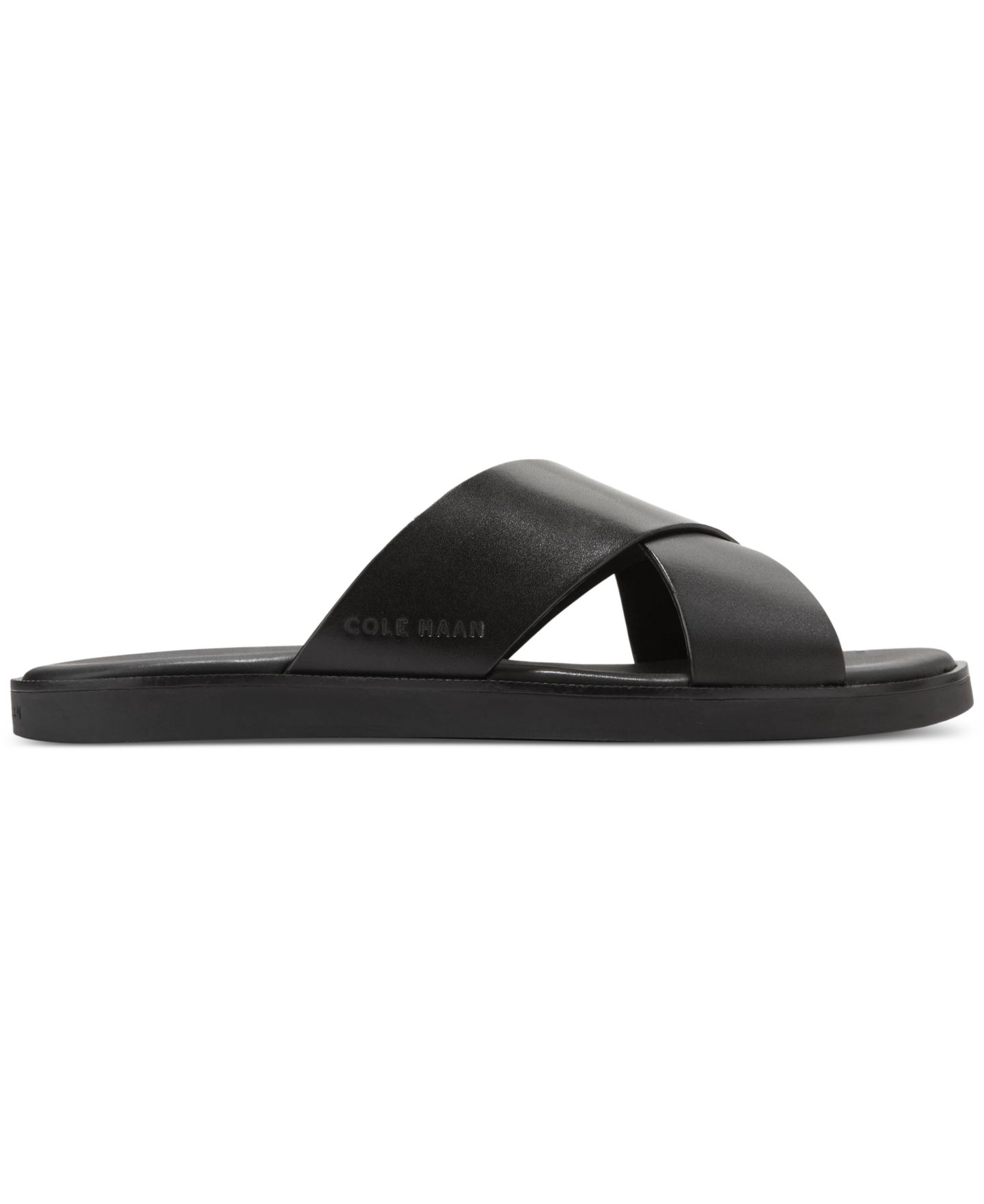 Мужские сандалии Cole Haan Nantucket Cross Strap Slip-On Slide, цвет: Чёрный — фото 2