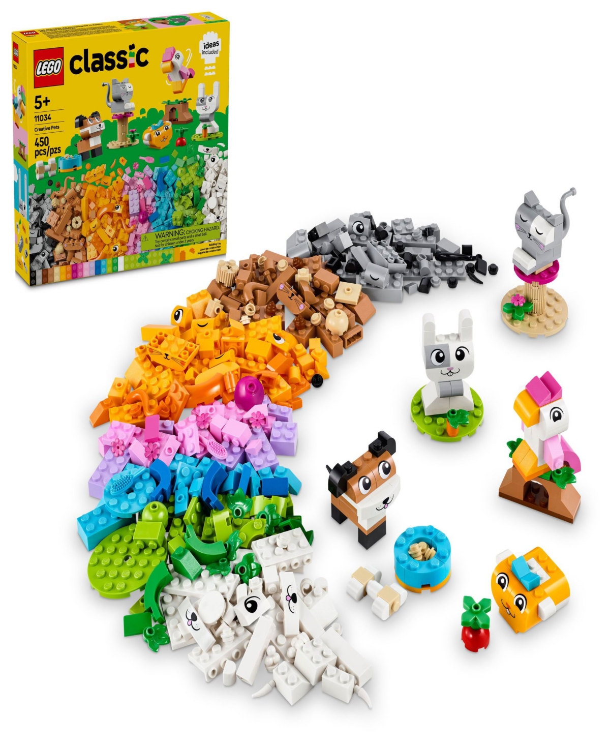 Shop Lego Classic Creative Pets Buildable Animal Toy 11034, 450 Pieces In Multicolor