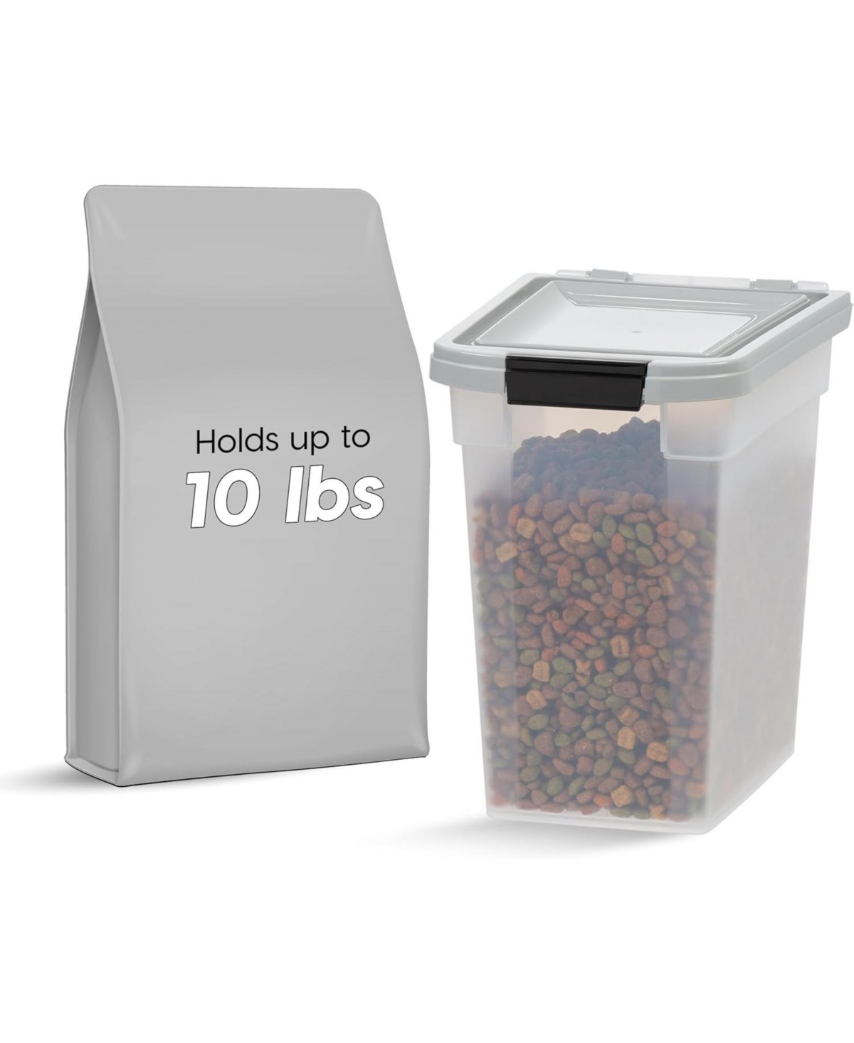 12.75 Quart Airtight Pet Food Storage Container for Dog, Cat, Bird and Other Animals, Gray - Grey