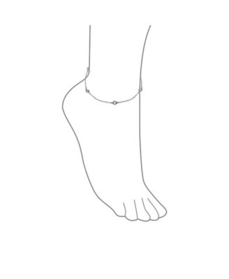 Elegant Delicate Cubic Zirconia CZ By The Yard Anklet Ankle Bracelet Sterling Silver 9-10"