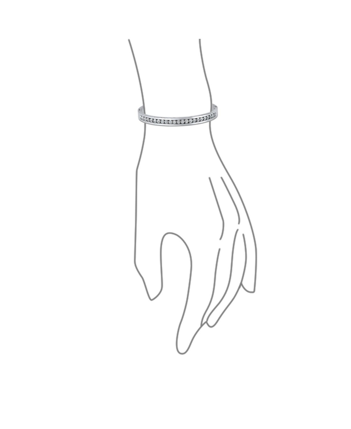 Bling Jewelry Channel Set White Cubic Zirconia Cz Stackable Bangle Bracelet For Women Prom s Stainless Steel