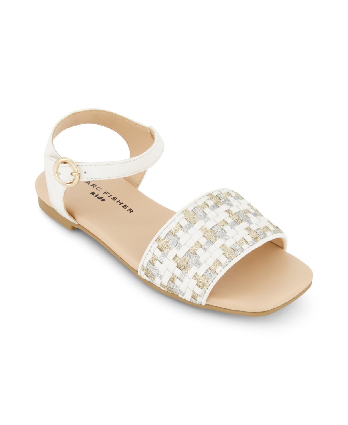 Shop Marc Fisher Little And Big Girls Hazel Woven Open Toe Sandals In White