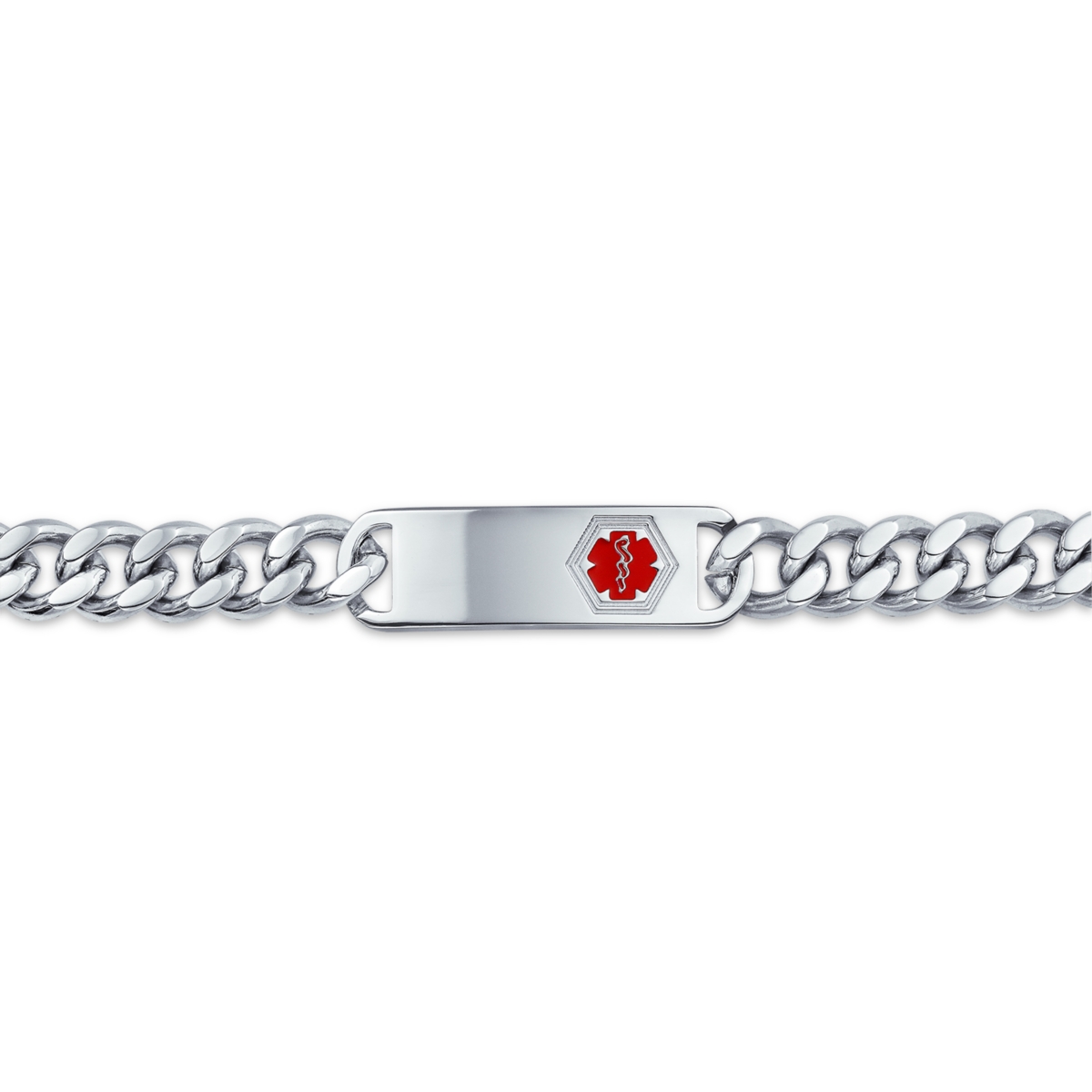 Bling Jewelry Medical Identification Id Bracelet Blank Miami Cuban Chain Stainless Steel