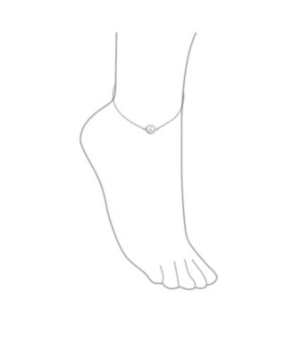 Peace Sign Symbol Anklet Charm Anklet Link Ankle Bracelet Sterling Silver Adjustable 9 To 10 Inch With Extender