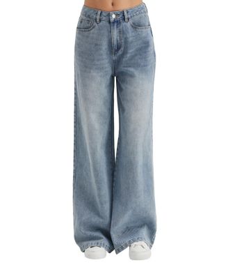 CRESCENT Women's Sydney Wide Leg High-Waisted Denim Pants - Macy's