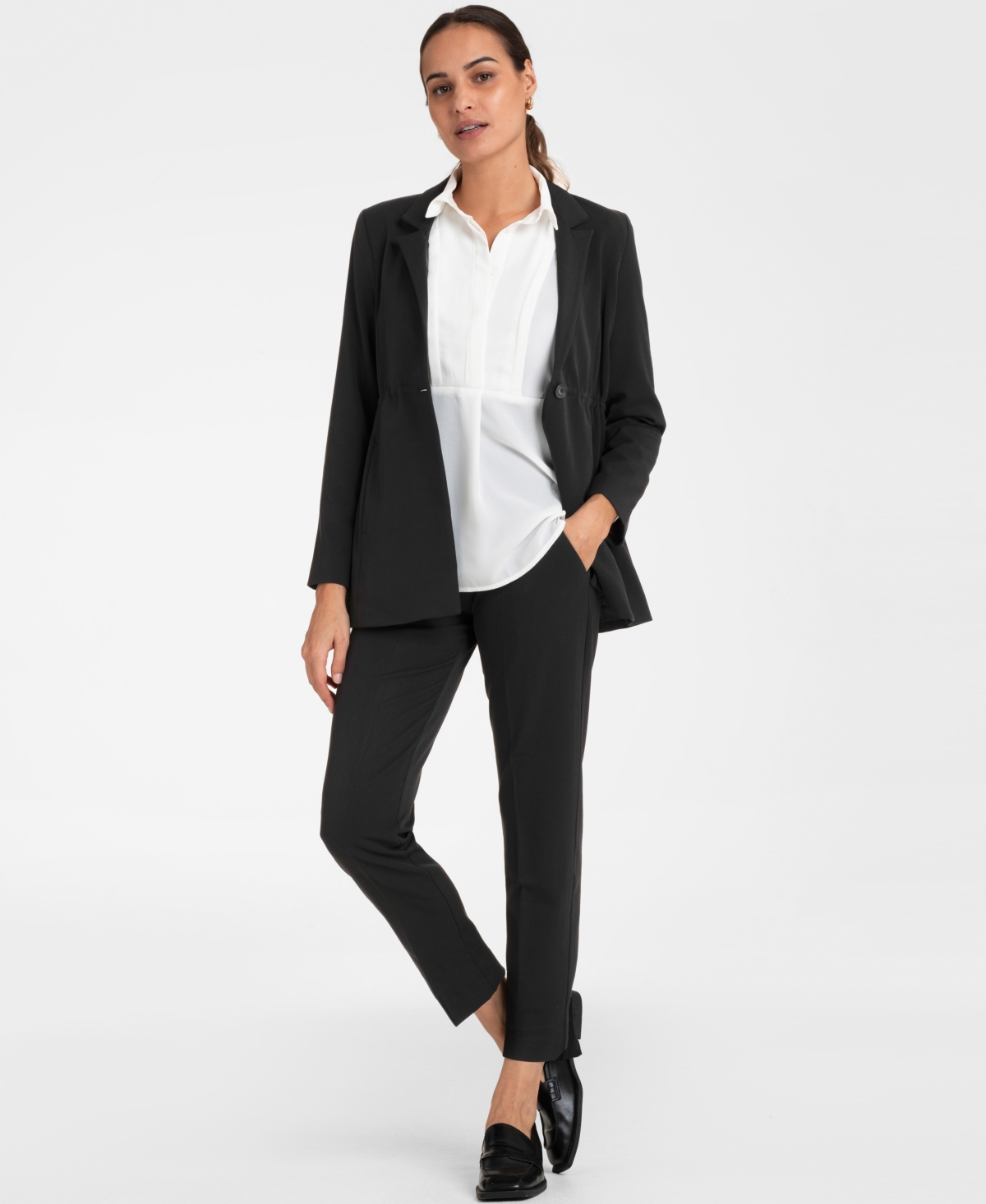 Shop Seraphine Women's Corporate Maternity Blazer In Black