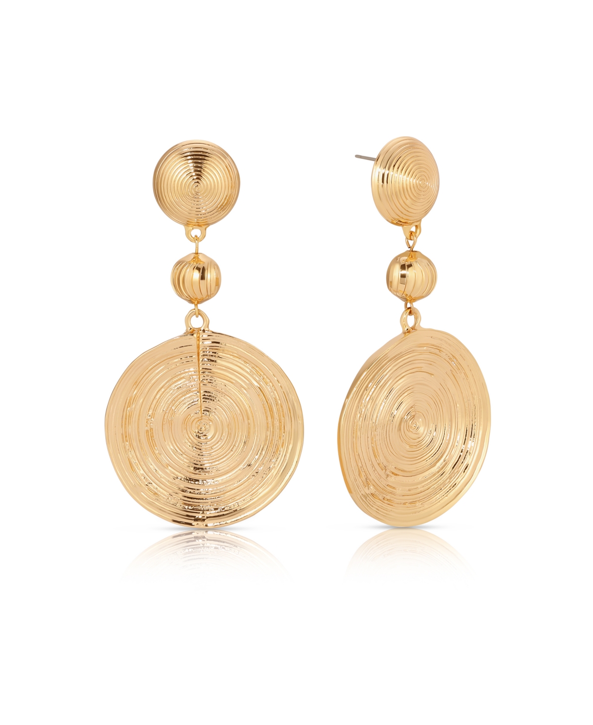 Shop Ettika Textured Disc 18k Gold-plated Statement Earrings