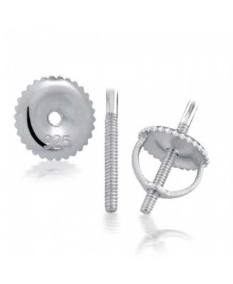 Black Square Kite Shaped CZ Micro Pave Cubic Zirconia Stud Earrings .925 Silver Screw back 7-12MM