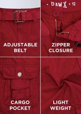 RAW X Big Boys Belted Twill Cargo Shorts